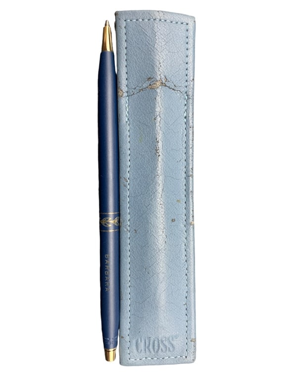 CUSTOM BLUE "BARBARA" CROSS BALLPOINT PEN (1 of 3)