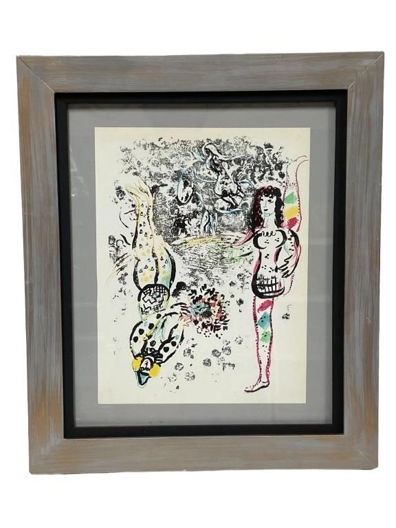 1963 MARC CHAGALL ACROBATICS LITHOGRAPH PRINT (1 of 3)