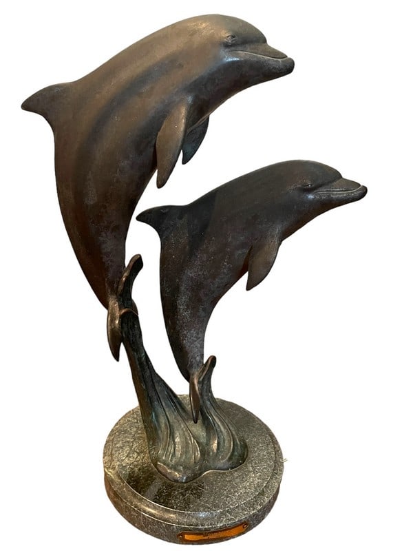 J WYATT HARMONY DOLPHIN BRONZE SCULPTURE 19" (1 of 5)