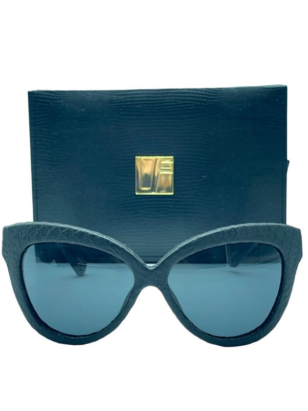LINDA FARROW DESIGNER LEATHER WRAPPED LUXE SUNGLAE: LINDA FARROW DESIGNER LEATHER WRAPPED LUXE SUNGLASSES | PALM BEACH DESIGNER FASHION FRAMES JACKIE O TREND TAYLOR SWIFT STYLE-ORIGINAL $520-NEW WITH TAGS IN BOX WITH CASE This item can qualify for in-h