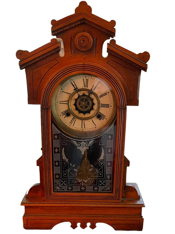 ANTIQUE WILLIAM GILBERT MANTEL CLOCK 21" (1 of 11)