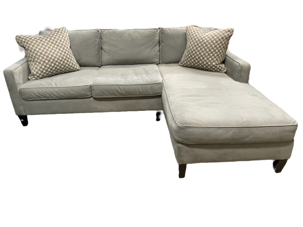 WEST ELM TRADITIONAL GREY SECTIONAL SOFA 87.5" (1 of 6)
