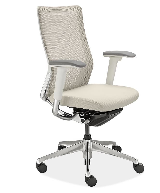 OKAMURA CHORAL OFFICE DESK CHAIR 42": OKAMURA CHORAL OFFICE DESK CHAIR-42" H X 28" W X 38" D-GOOD PRE OWNED CONDITION , MINOR BLEMISHES, LIGHT WEAR-DP31124SI THIS ITEM IS LOCATED OFF-SITE. All items must be picked up by confirmed online a