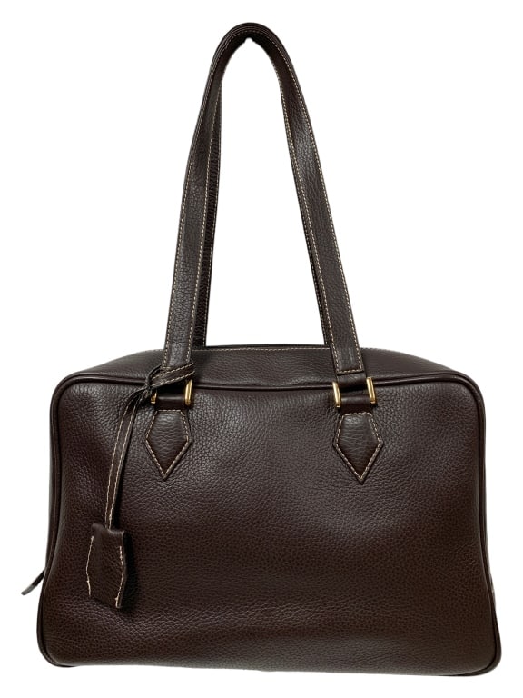 NWT LALO BROWN LEATHER HANDBAG W/ PADLOCK (1 of 8)