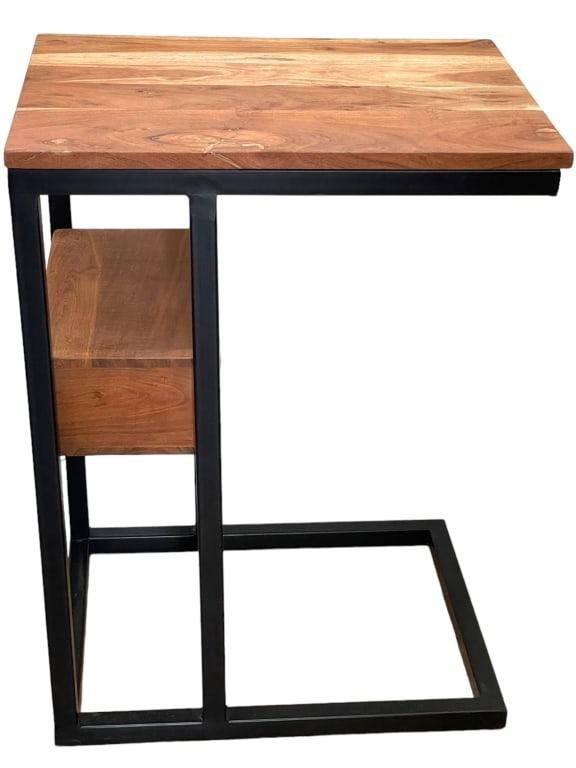 PORCH & DEN C SHAPE SOFA END TABLE W DRAWER 25.5" (1 of 4)