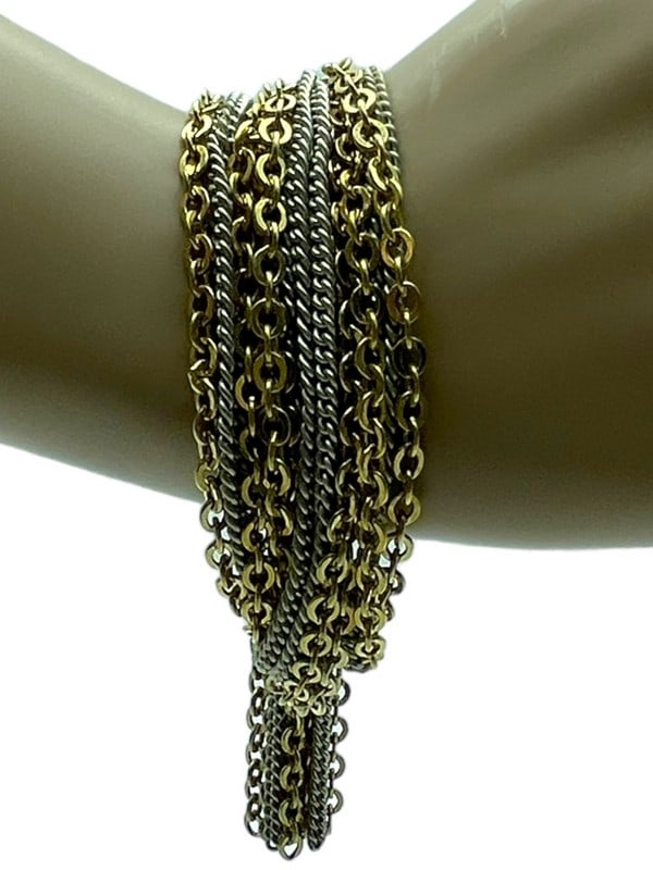 VINTAGE MULTI STRAND CHAIN BRACELET 6" (1 of 9)