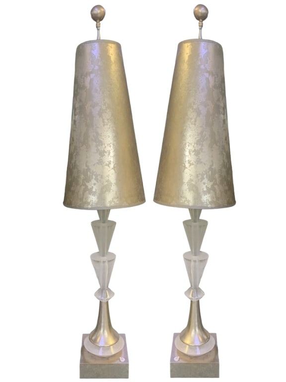 PAIR OF DECO STYLE TABLE LAMPS 43" (1 of 5)