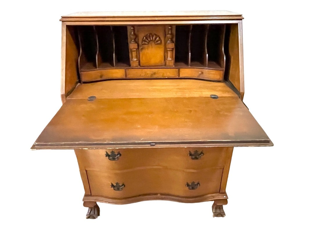 ANTIQUE CHIPPENDALE STYLE SECRETARY WRITING DESK (1 of 12)