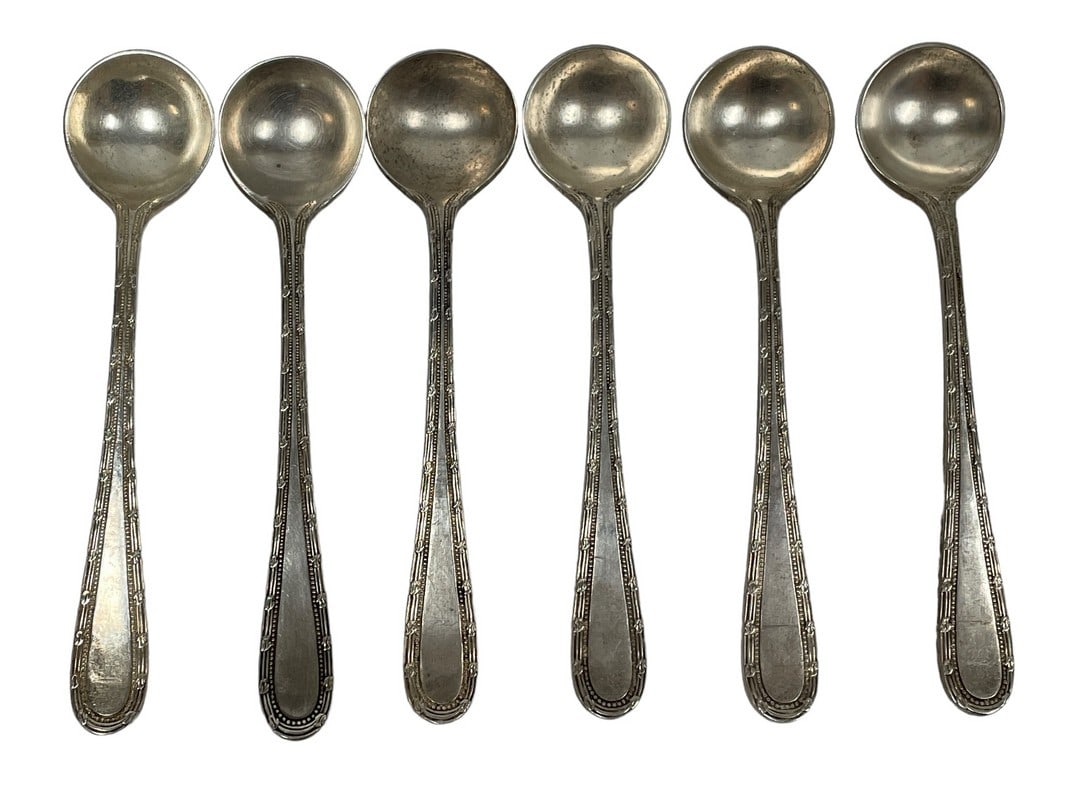 LOT OF 6 COIN SILVER SPOONS 96 GRAMS (1 of 2)