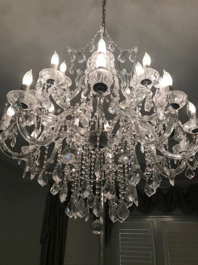 LARGE REGENCY STYLE CRYSTAL CANDLE CHANDELIER 46" (1 of 6)