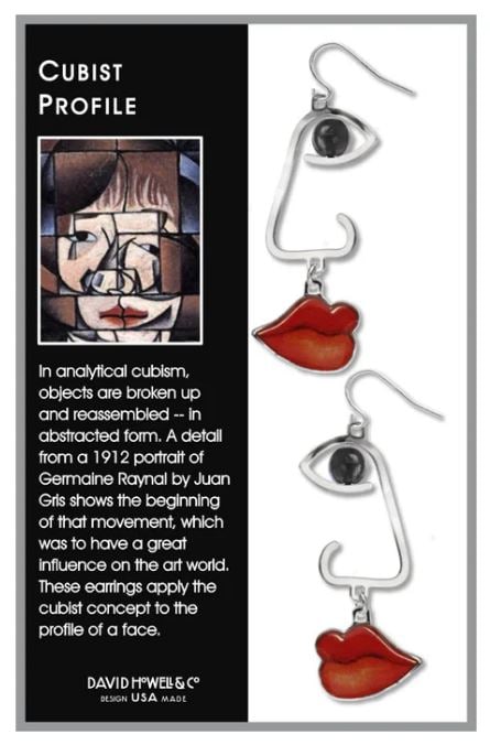 NEW ! CUBIST PROFILE EARRINGS BY DAVID HOWELL (1 of 3)