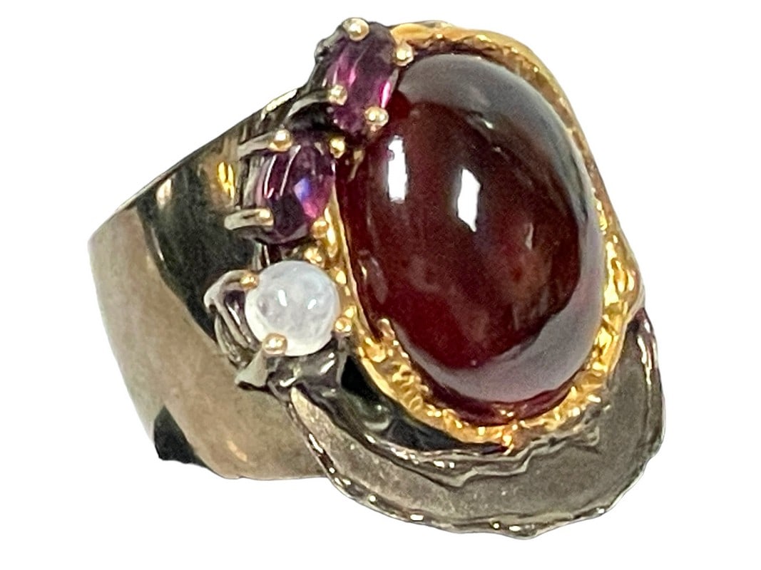 CARNELIAN AGATE STERLING SILVER  WOMEN'S RING SZ 8 (1 of 5)