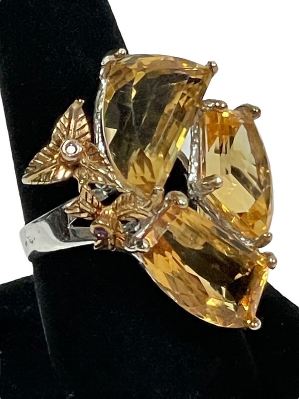CITRINE GEM STERLING SILVER WOMEN'S RING SZ 8.5 (1 of 6)