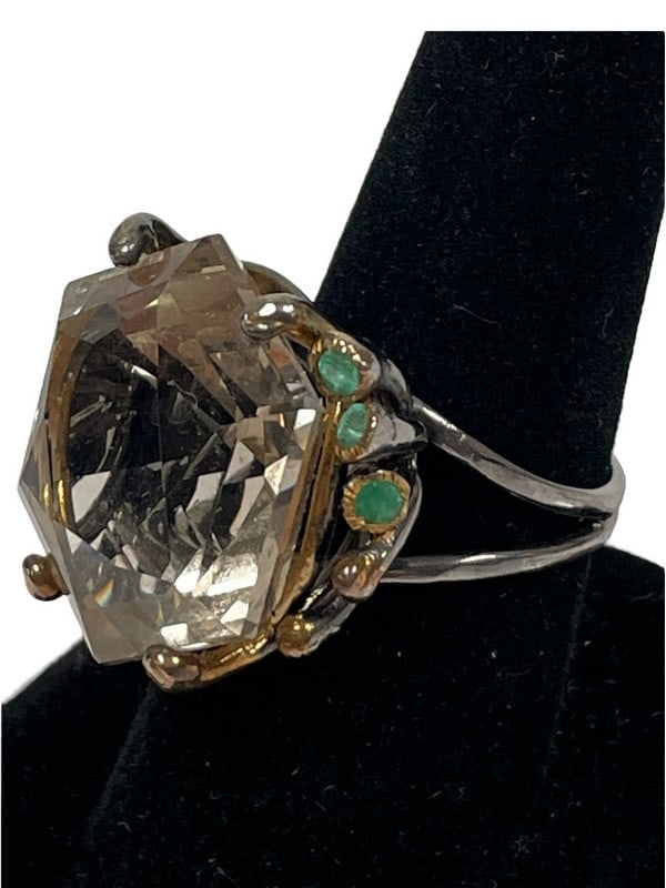 TOPAZ GEMSTONE STERLING SILVER  WOMEN'S RING SZ 8 (1 of 4)