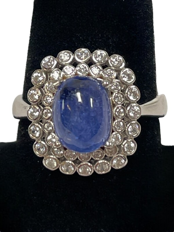 TANZANITE GEMSTONE STERLING SILVER WOMEN'S RING S7 (1 of 4)