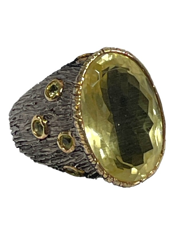 CITRINE GEM STERLING SILVER WOMEN'S RING SZ 7.5 (1 of 8)