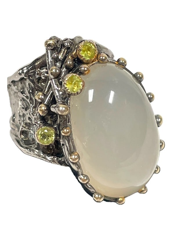 AGATE GEMSTONE STERLING SILVER  WOMEN'S RING SZ 5 (1 of 6)