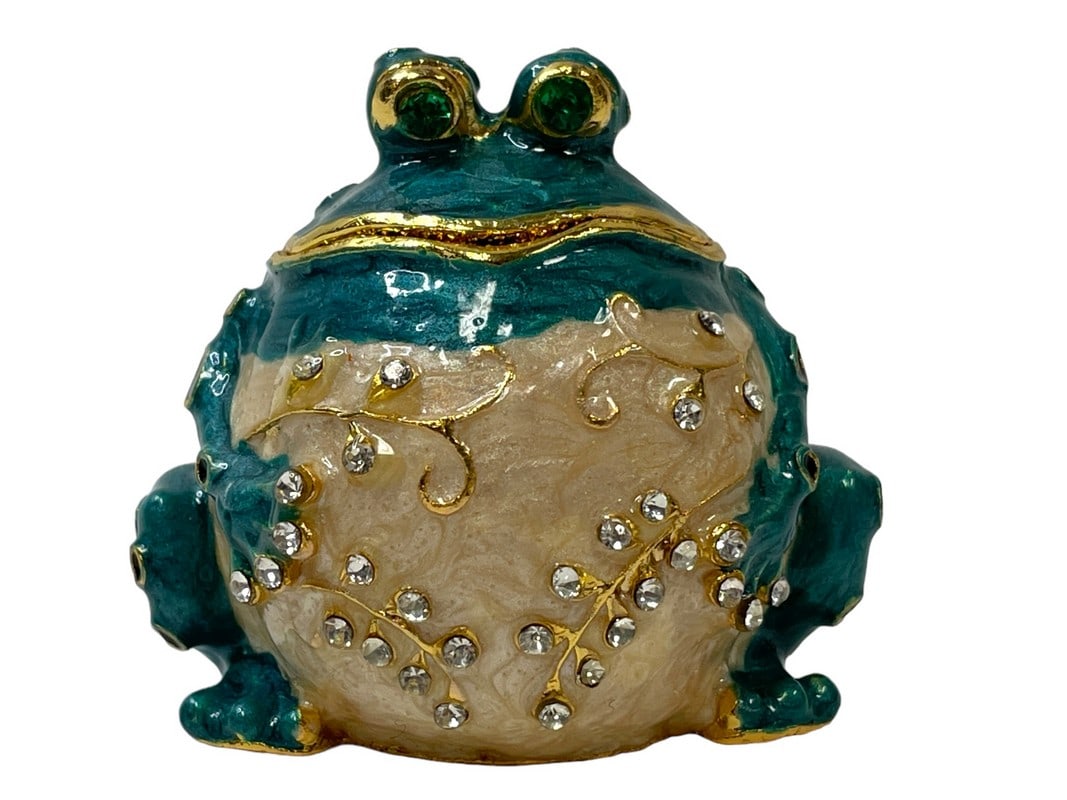 JAY STRONGWATER STYLE ENAMELED FROG TRINKET BOX (1 of 5)