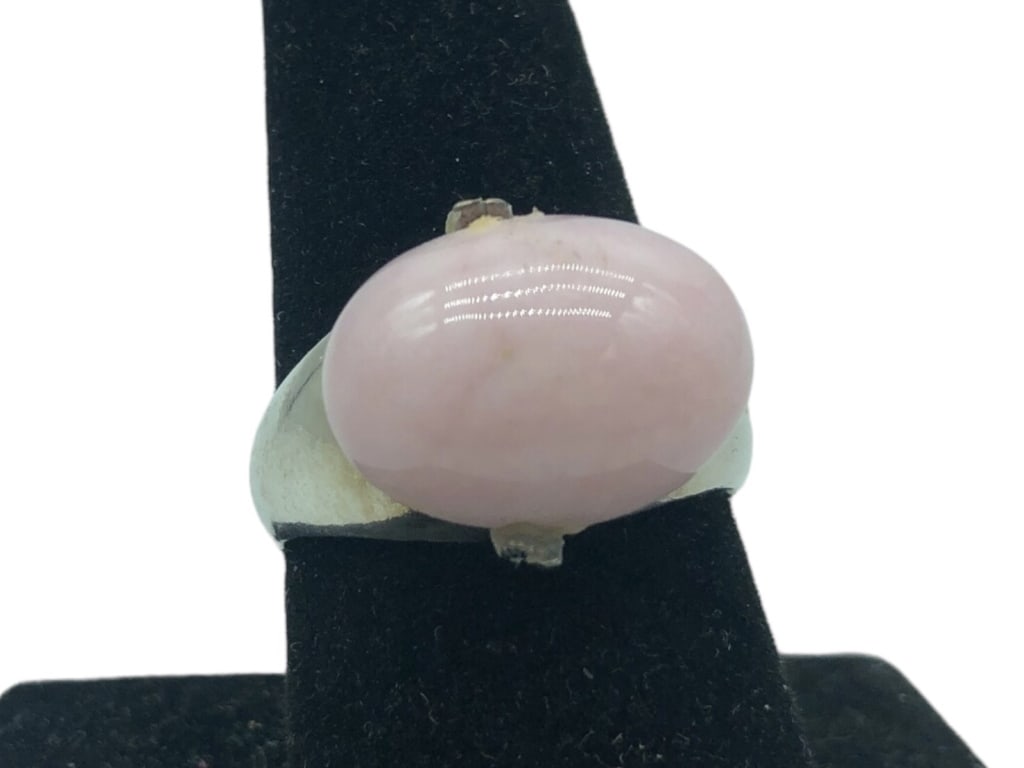 PINK OPAL STERLING SILVER WOMAN'S RING SZ 9.5 (1 of 3)