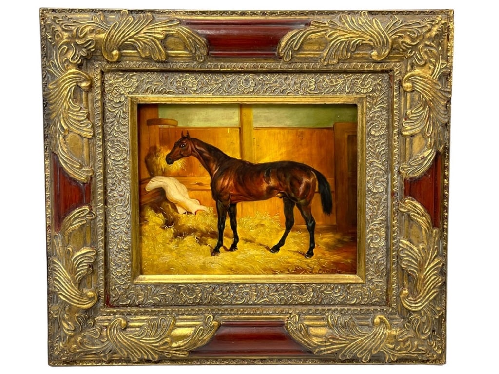 L. CASSIDY EQUESTRIAN HORSE OIL PAINTING 17" (1 of 7)