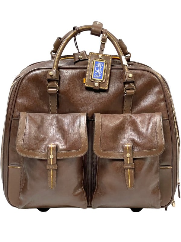 TUMI CARLOS FALCHI BROWN LEATHER BRIEFCASE LUGGAGE