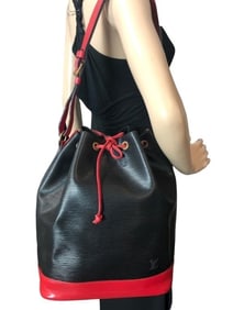 LOUIS VUITTON BLACK/RED NOE SHOULDER BAG