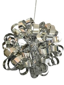 LARGE MODERN CHROME CHANDELIER 32"