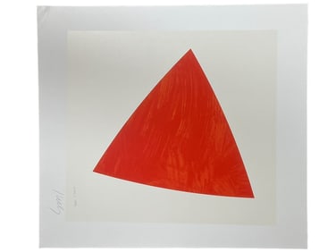 SIGNED ELLSWORTH KELLY RED OFFSET LITHO PRINT 11"