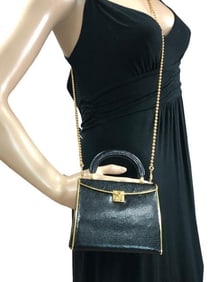 NEW LALO ITALY REPTILE SKIN LEATHER HANDBAG