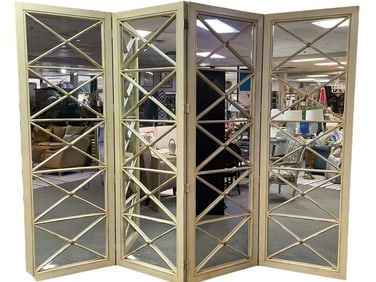ARDLEY HALL 4 PANEL MIRRORED ROOM DIVIDER 128"