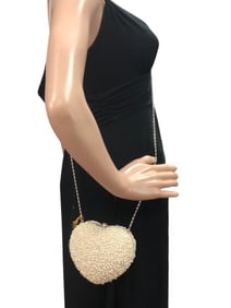 NEW MOYNA HEART SHAPED PEARL MINI PURSE $205