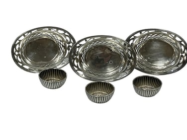 LOT OF STERLING SILVER SALT CELLARS & BASKETS 53 G