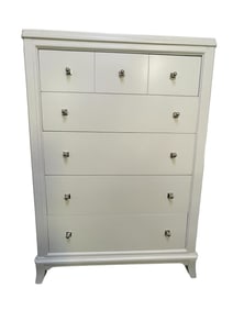THOMASVILLE COASTAL WHITE TALL BOY DRESSER 43.5"
