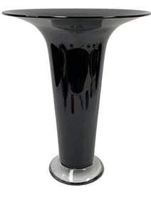 ORREFORS LARGE ART GLASS TRUMPET VASE 16"