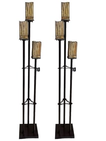 PAIR OF ROBERT LOUIS TIFFANY STYLE FLOOR LAMPS
