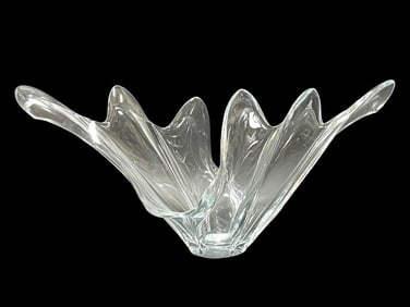 COFRAC FRANCE CRYSTAL ART GLASS CENTERPIECE 28"