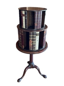 ANTIQUE REGENCY STYLE REVOLVING BOOK CASE 43"