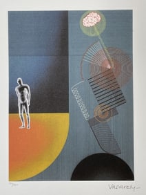 VICTOR VASARELY OP ART LITHOGRAPH 20"