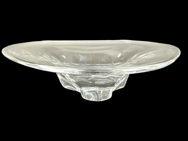 ORREFORS TRIANGULAR GLASS CENTERPIECE BOWL 13"