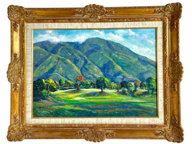 J.A. MORA LANDSCAPE OIL PAINTING 40"