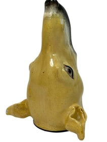 STAFFORDSHIRE STYLE GREYHOUND STIRRUP CUP 6"