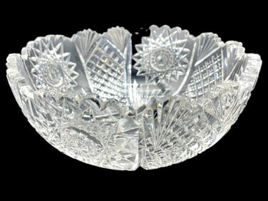 AMERICAN BRILLIANT CRYSTAL BOWL 8"
