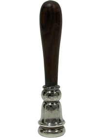 STERLING SILVER SEAL STAMP WITH WOOD HANDLE 5"