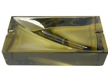 LUCIENNE SMOKED GLASS CIGAR ASHTRAY 8"