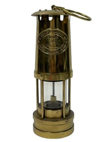 E. THOMAS & WILLIAMS  BRASS MINERS LAMP 10"