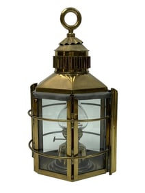 VINTAGE NAUTICAL BRASS SHIP OIL LAMP LANTERN
