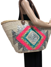 NEW ATLAS STRAW BASKET TOTE $125
