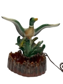 MID CENTURY CERAMIC MADDUX DUCK TABLE LAMP 13"