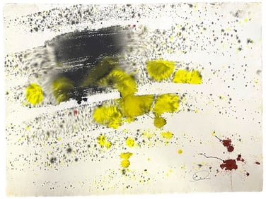 VINTAGE 1960'S ABSTRACT WATERCOLOR 30"