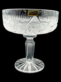 CRYSTAL FRUIT STAND VIOLETTA POLAND 7"